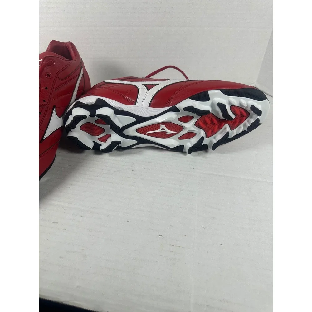 Mizuno 9-Spike Franchise Mid‎ G4 Baseball Cleats Red White Mens 14 320283.1000